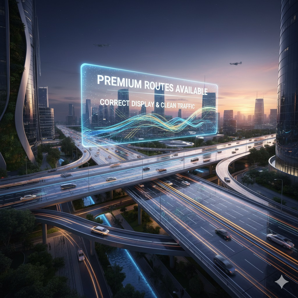 Premium Routes Available – Correct Display & Clean Traffic